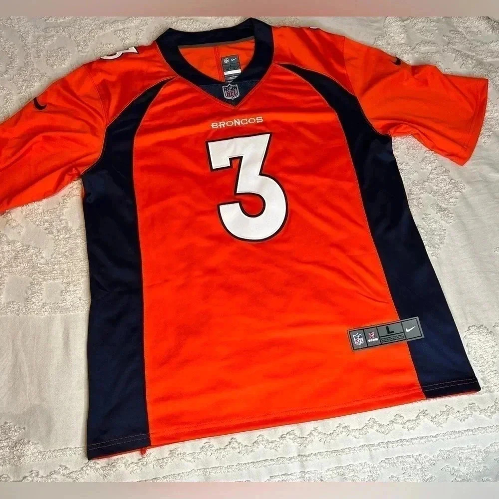 NFL Men's Russell Wilson Orange Denver Broncos Player Jersey #3